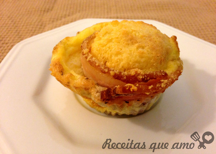 Cupcake de ovo e bacon