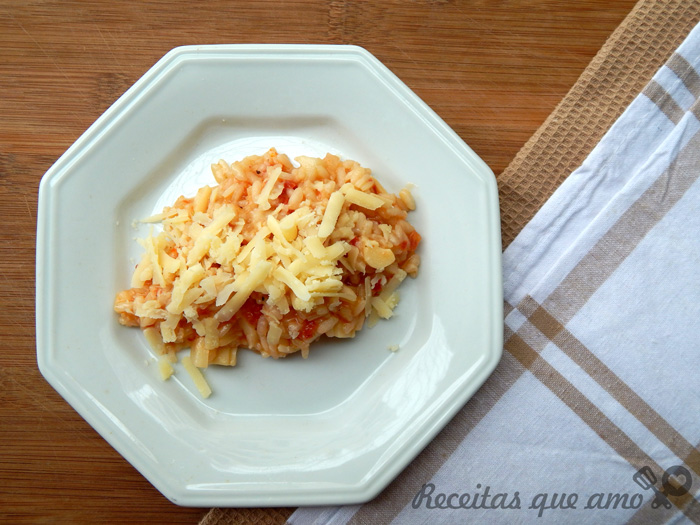 Risoto de palmito com tomate seco