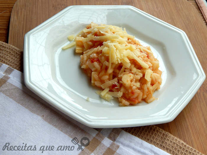 Risoto de palmito com tomate seco