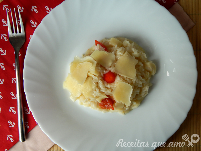 Risoto de palmito com pimenta biquinho