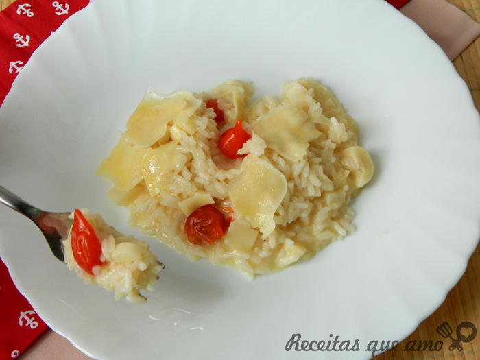 Risoto de palmito com pimenta biquinho