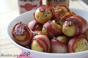 Batata enrolada com bacon