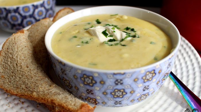 Sopa cremosa de mandioquinha