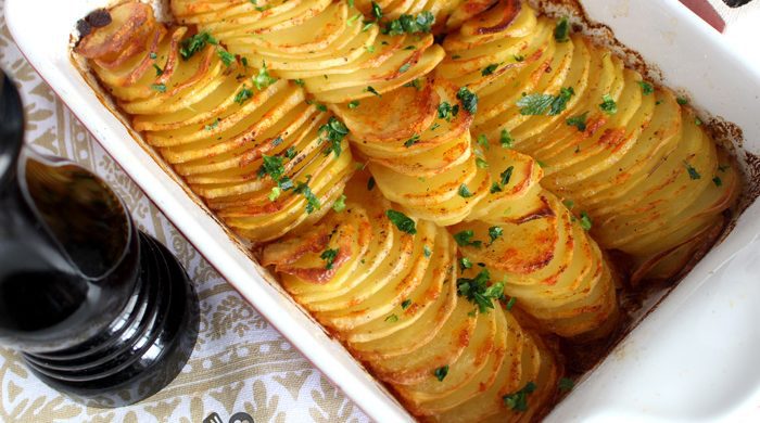 Batata laminada de forno