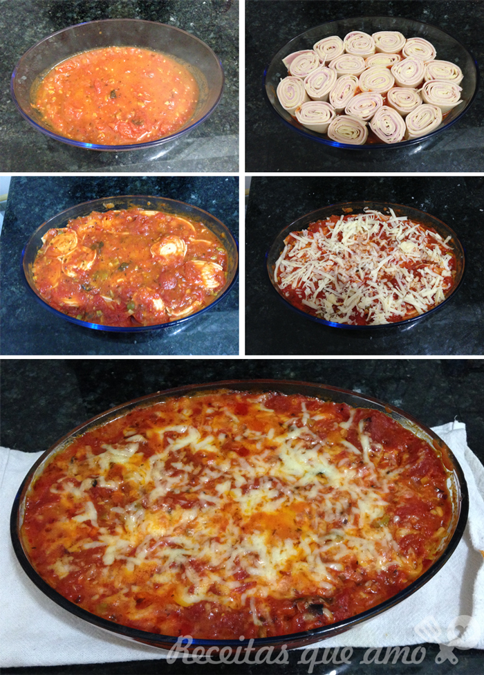 Rondeli com massa de lasanha Rondeli com massa de lasanha