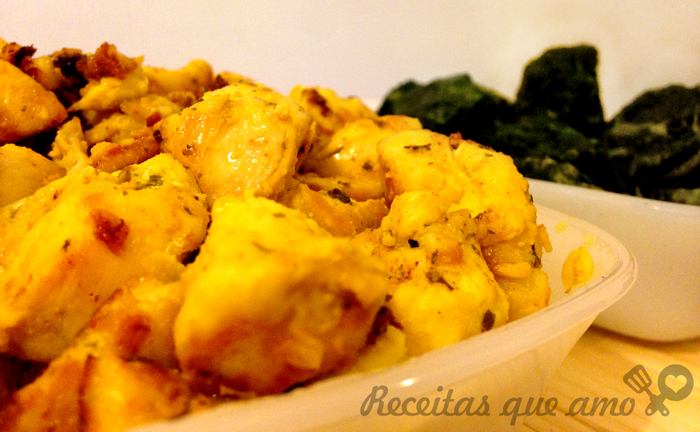 risoto de frango com espinafre