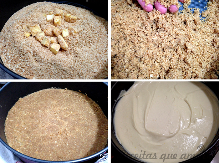 Cheesecake feito com ricota