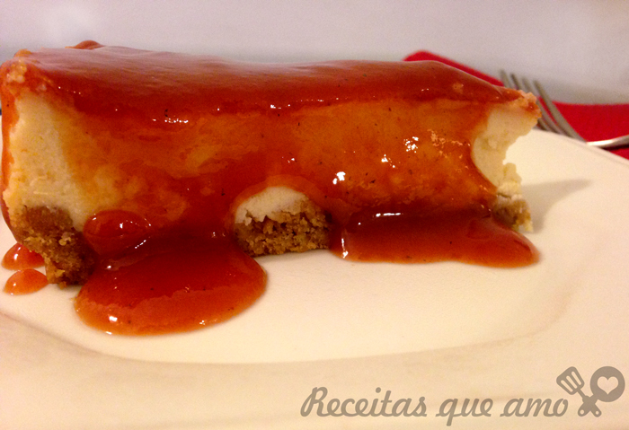 Cheesecake feito com ricota