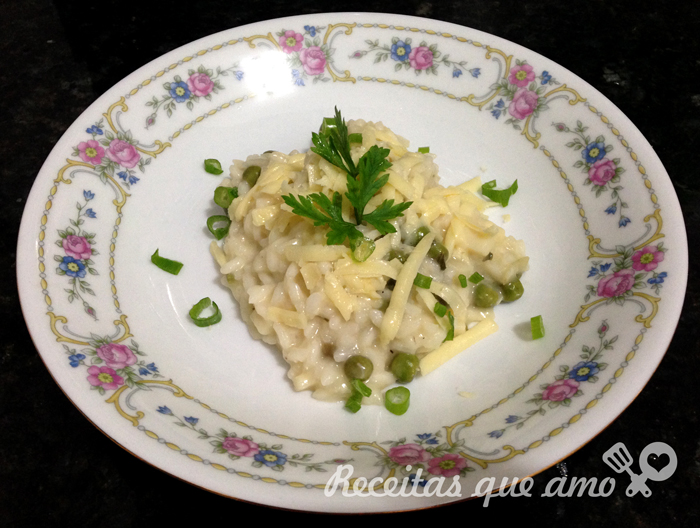 Risoto de palmito e ervilha