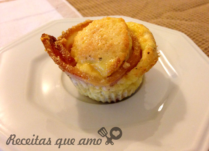 Cupcake de ovo e bacon