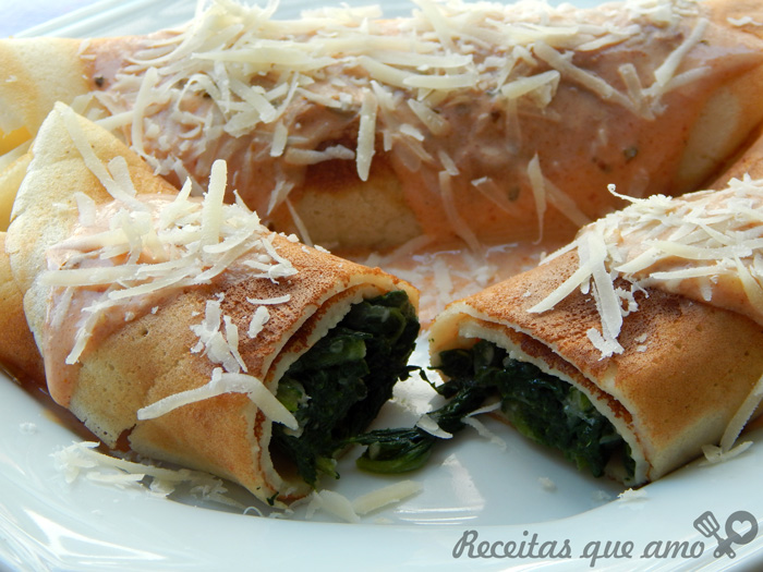 Panqueca de espinafre com queijo