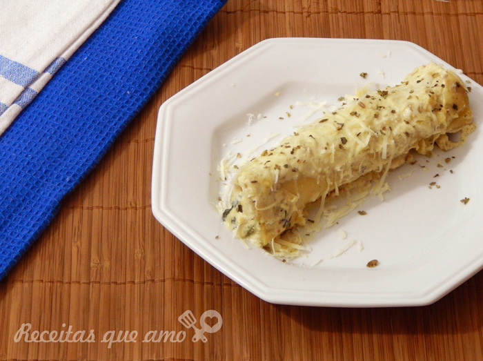 Canelone de espinafre com creamcheese Canelone de espinafre com creamcheese