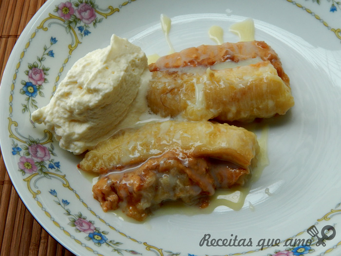 Banana com paçoquita cremosa