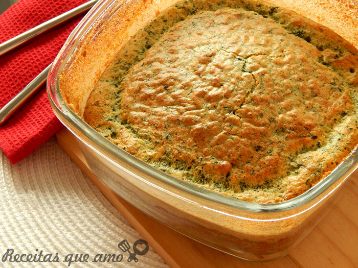 Suflê de espinafre com queijo