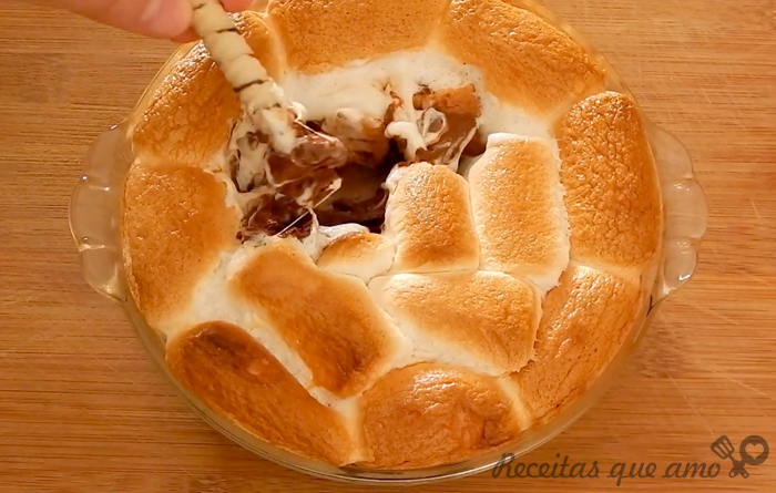 Marshmallows assados com chocolate