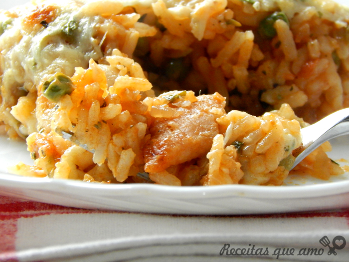 Arroz de forno com frango