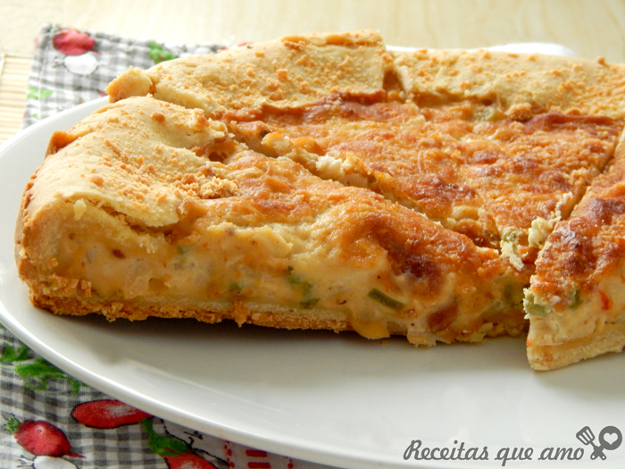 Torta de queijo com palmito