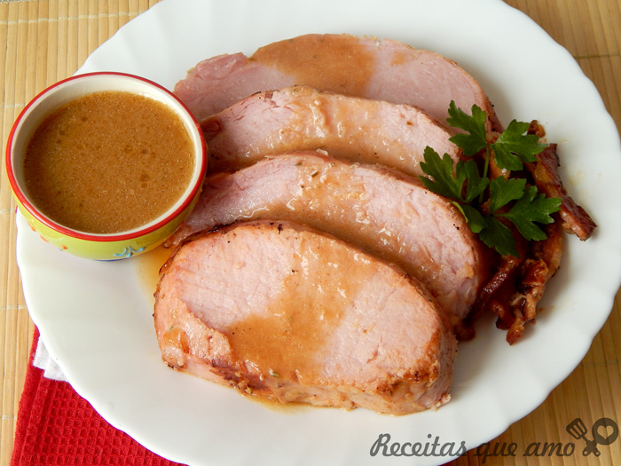Lombo assado com bacon