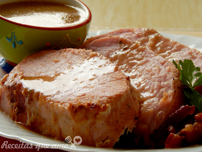 Lombo assado com bacon