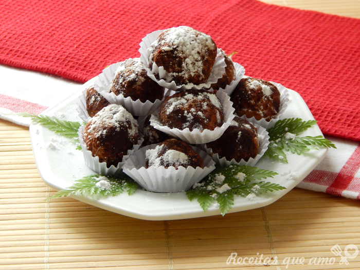 Trufas de chocolate Natal