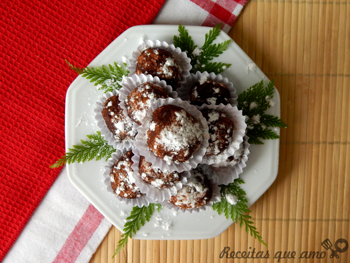 Trufas de chocolate Natal