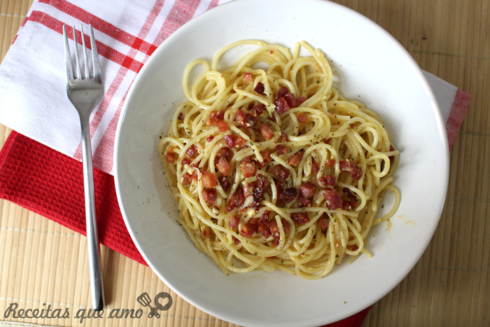 Receita de espaguete à carbonara