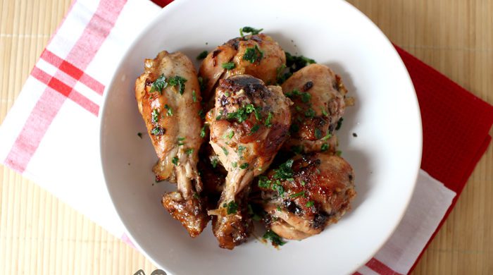 Frango assado com mostarda e mel