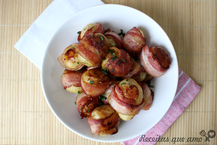 Batata enrolada com bacon