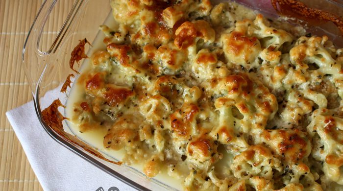 Couve-flor gratinada com queijo