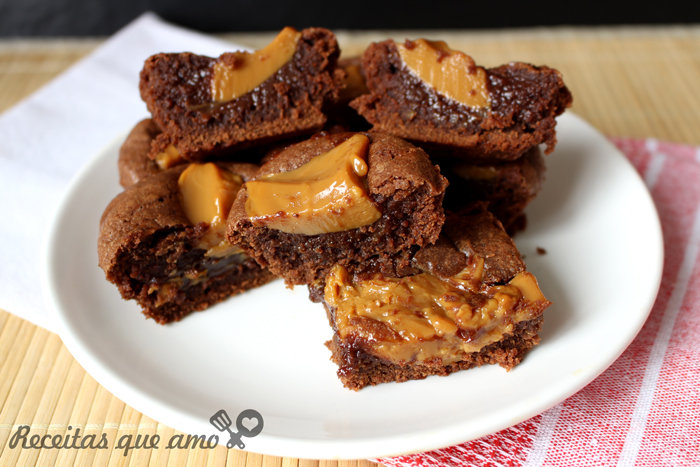 Brownie com doce de leite Brownie com doce de leite