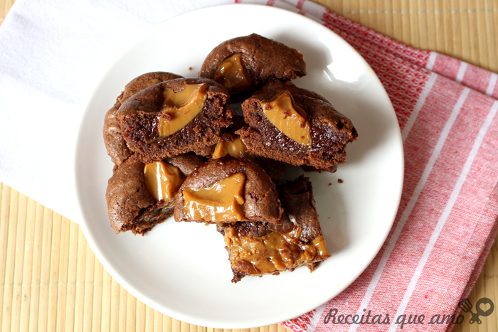Brownie com doce de leite Brownie com doce de leite