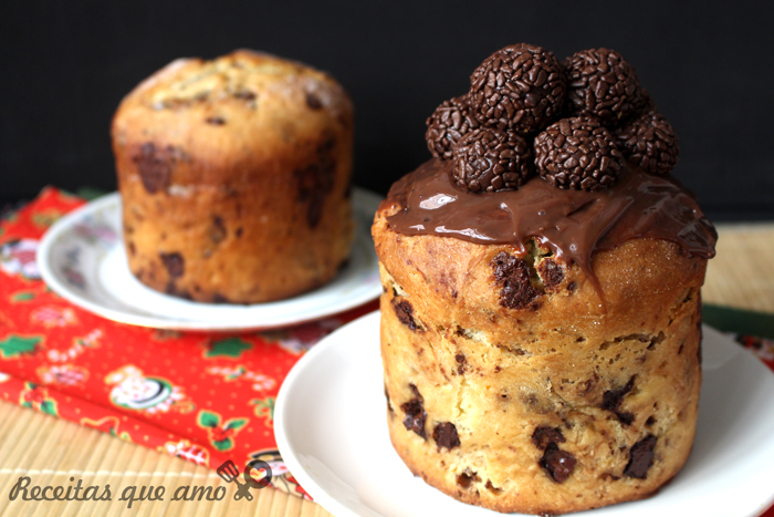 Chocotone com brigadeiro