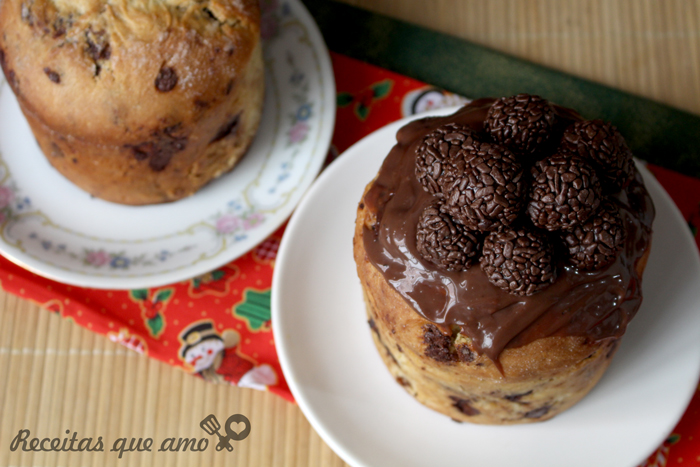Chocotone com brigadeiro