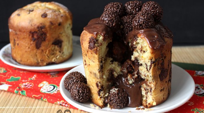 Chocotone com brigadeiro