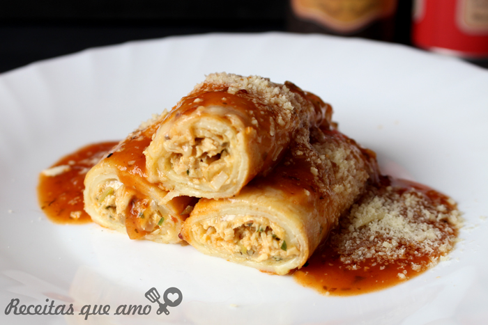 Panqueca cremosa de frango