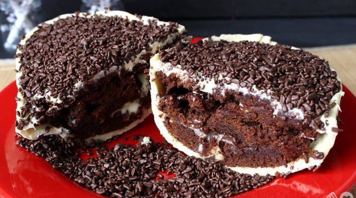 Ovo de chocolate branco com brownie - Ovo brownie