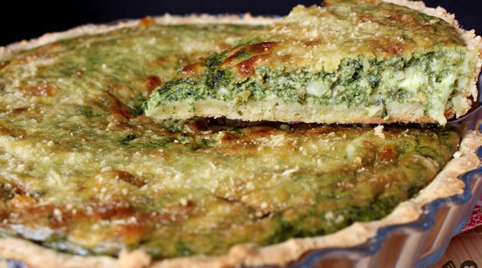 Quiche de espinafre com queijo