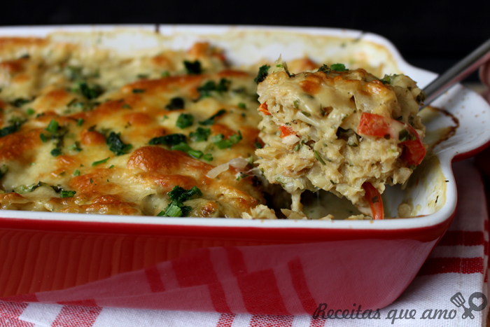 Bacalhau gratinado com queijo