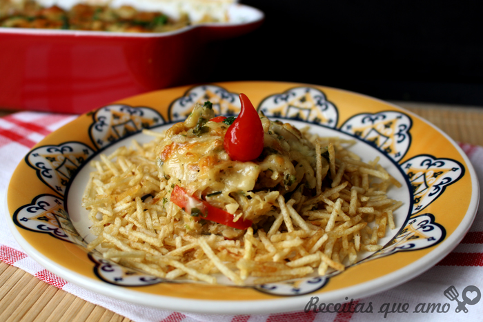 Bacalhau gratinado com queijo