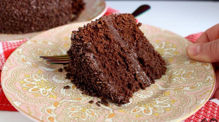 Bolo de chocolate trufado