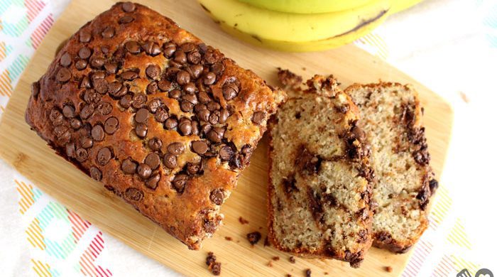 Bolo de banana com chocolate