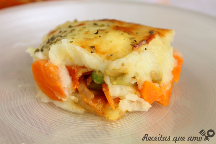 Escondidinho vegetariano Escondidinho vegetariano