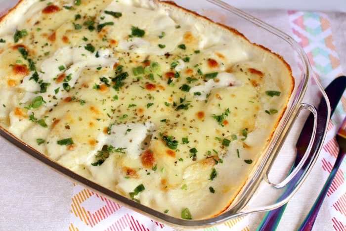 Batata gratinada com requeijão