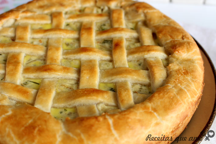 Torta de palmito com cebola