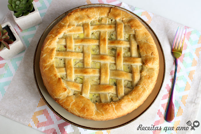 Torta de palmito com cebola