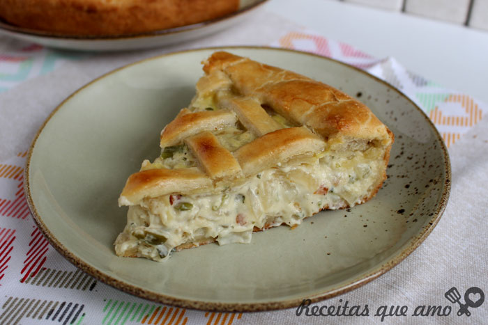 Torta de palmito com cebola