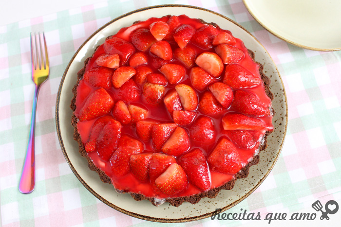 Torta de morango sem forno