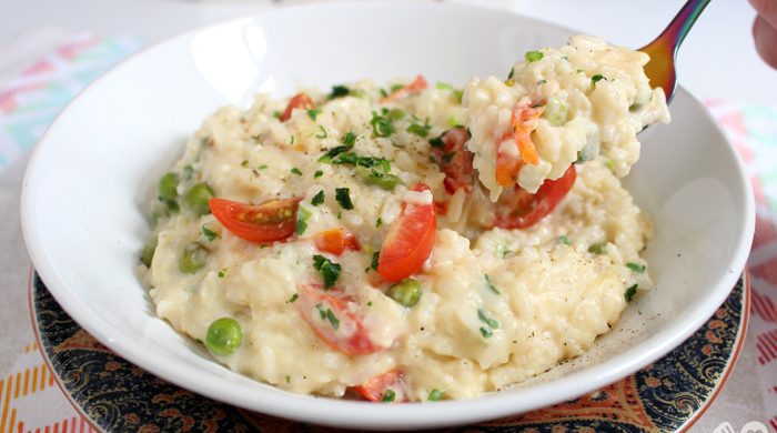 Risoto simples de queijo