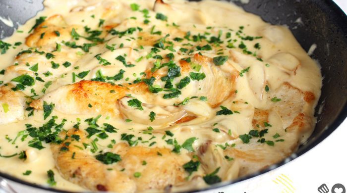 Frango cremoso de uma panela