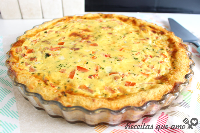 Quiche com massa de arroz Quiche com massa de arroz